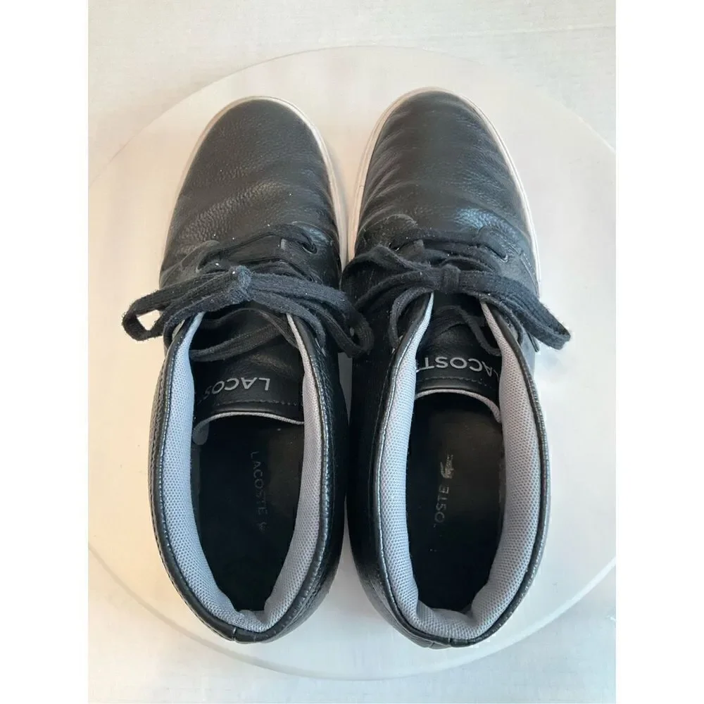 Lacoste Asparta High Top. Pebbled black leather, black. Men’s 10. Izod Alligator